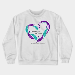 Suicide prevention: feather heart, black type Crewneck Sweatshirt